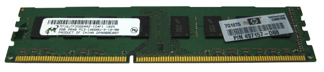 Micron 2GB PC3-10600 DDR3 10600 Desktop Memory RAM 497157-D88 - Click Image to Close