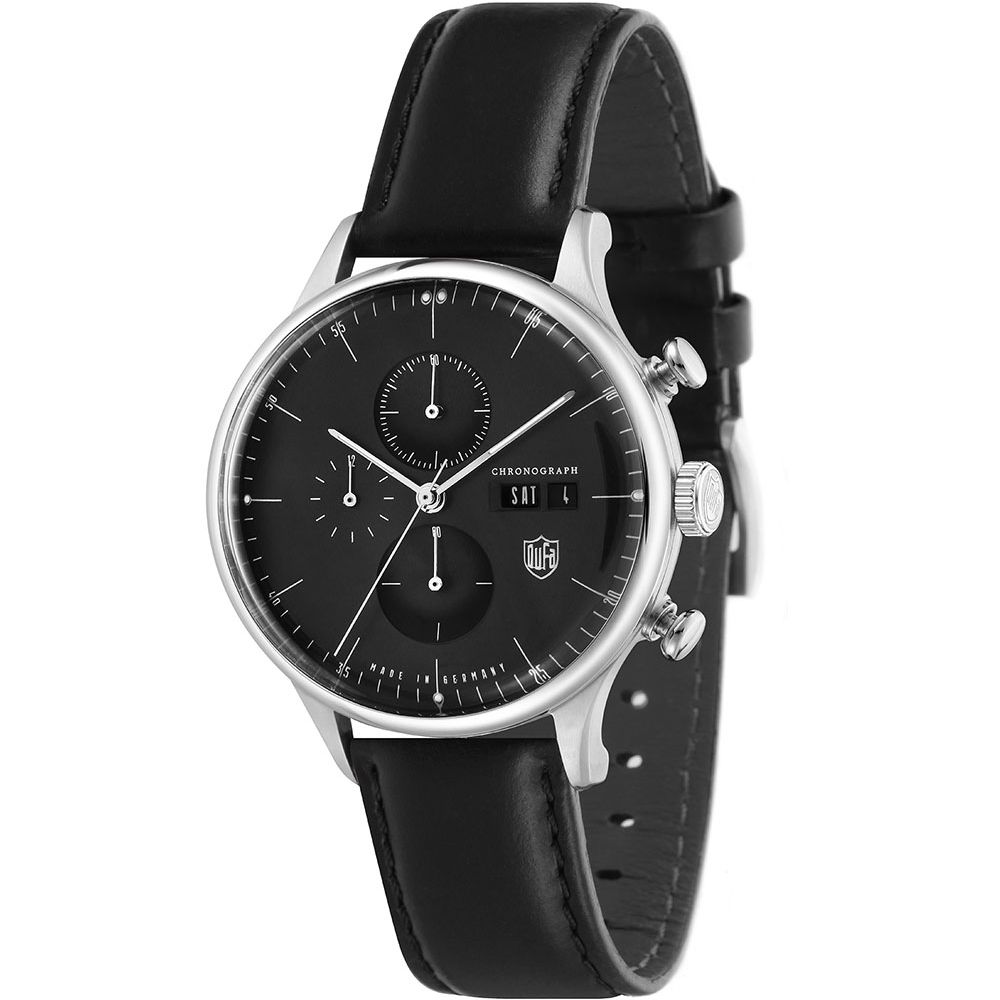 DuFa Van der Rohe Chronograph Black Men's Watch 38mm DF-9021-01