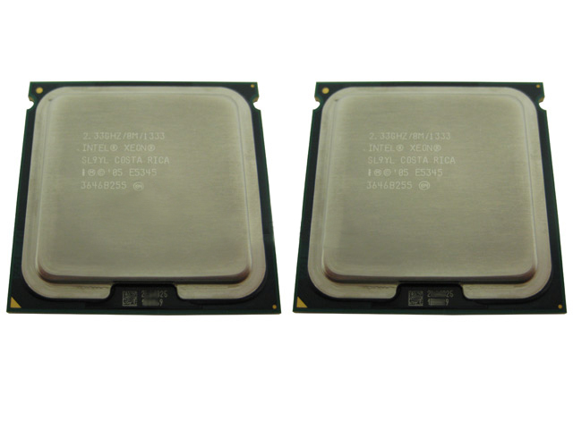 Pair of Intel E5345 SLAEJ 2.33Ghz Quad Core 8MB 1333Mhz CPU's - Click Image to Close