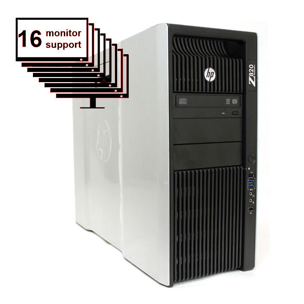 HP Z820 Multi 16-Monitor Desktop12-Core/16GB /1TB +256GB SSD