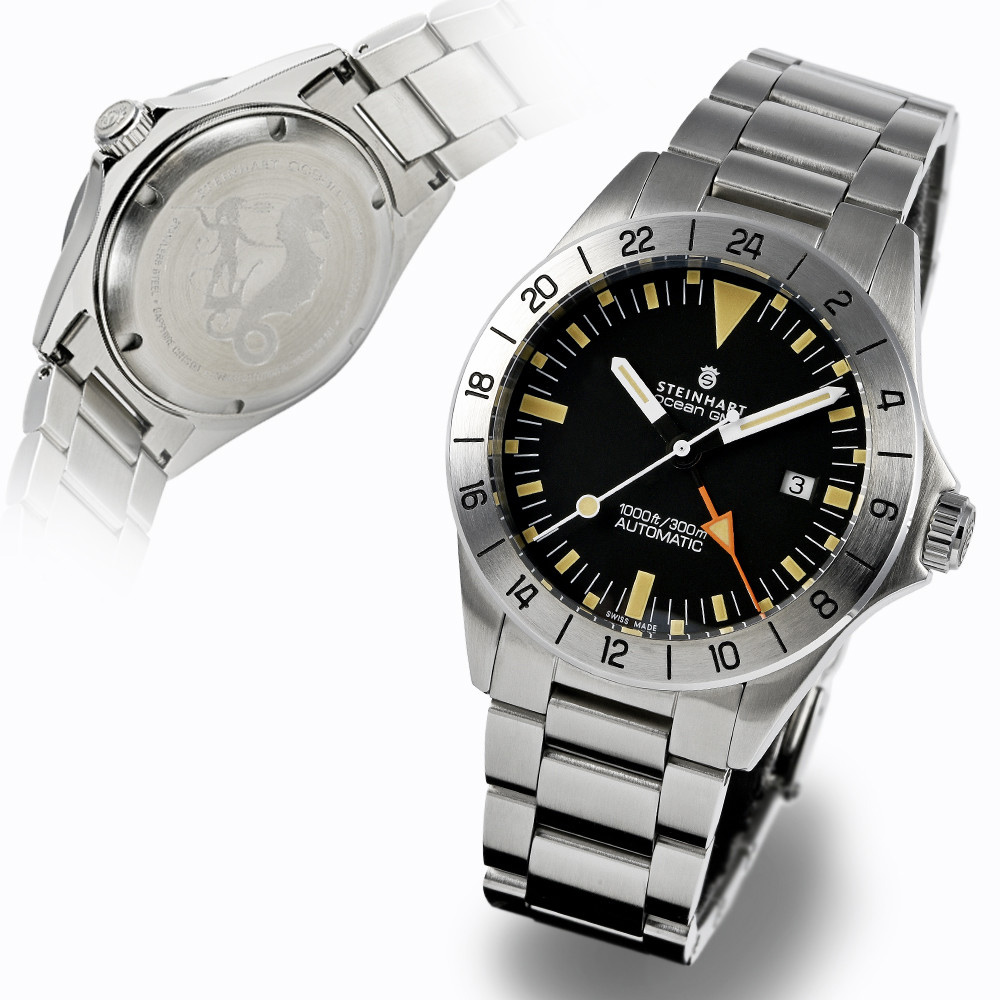 Steinhart Ocean GMT Vintage Automatic Men's Diver Watch 42mm 103-0713 - Click Image to Close