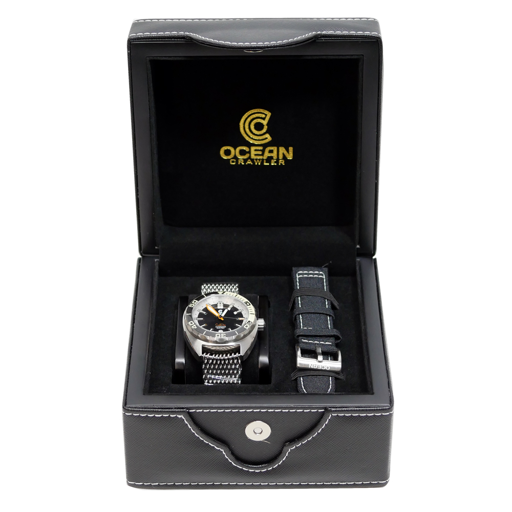 Ocean Crawler Core v3 Diver Men's Watch 44mm Black/White Bezel - Click Image to Close