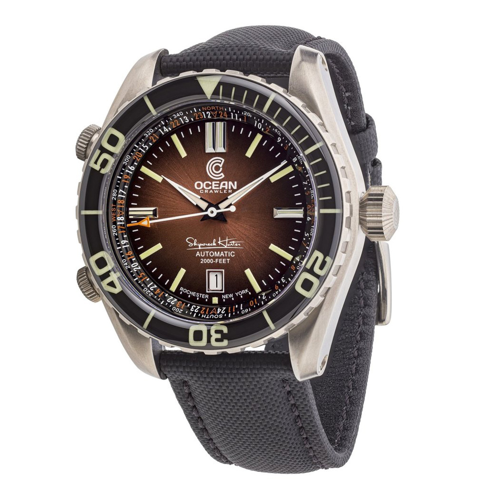 Ocean Crawler Navigator Diver Men's Watch 45mm Burnt Orange Dial - Click Image to Close