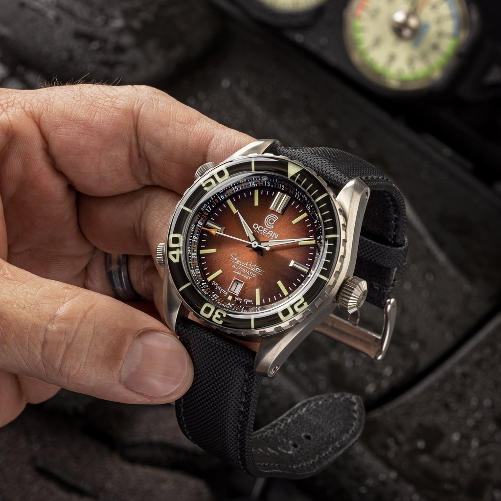 Ocean Crawler Navigator Diver Men's Watch 45mm Burnt Orange Dial