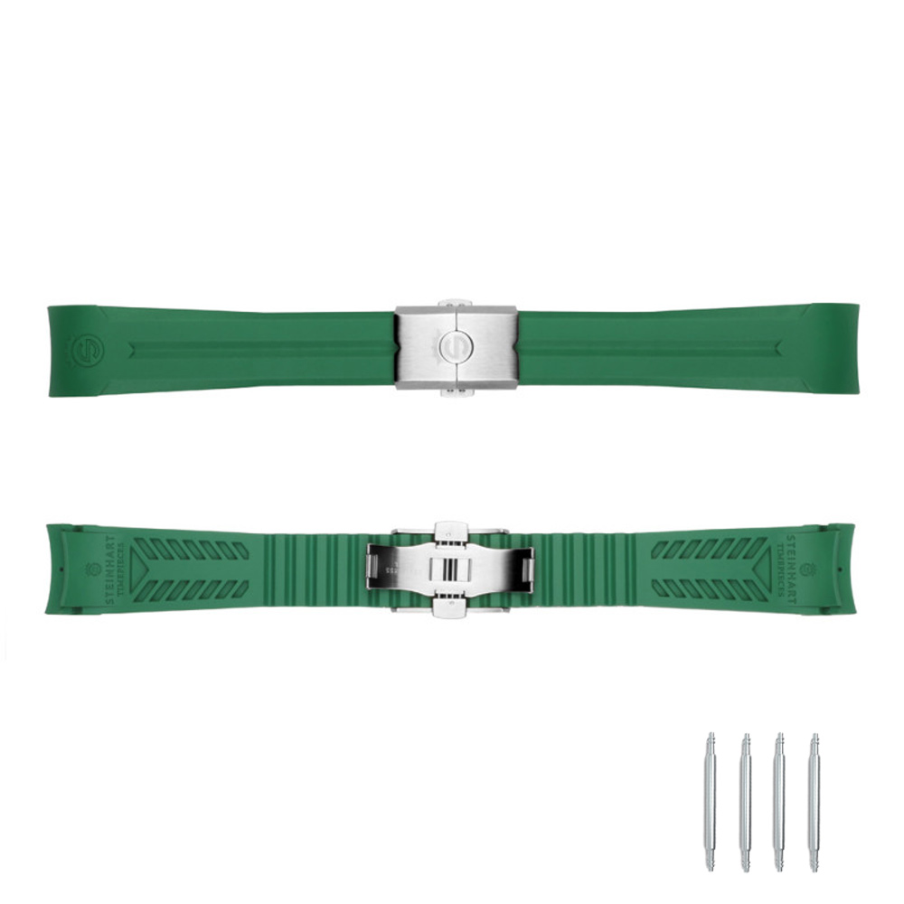 Steinhart Rubber Silicone Band Strap Green 22x18mm for Ocean 42 & 44 clasp steel 211-1133 - Click Image to Close