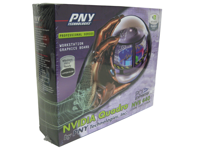 PNY nVidia Quadro NVS 440 VCQ440NVS-PCIEX16-PB Quad Video Card - Click Image to Close
