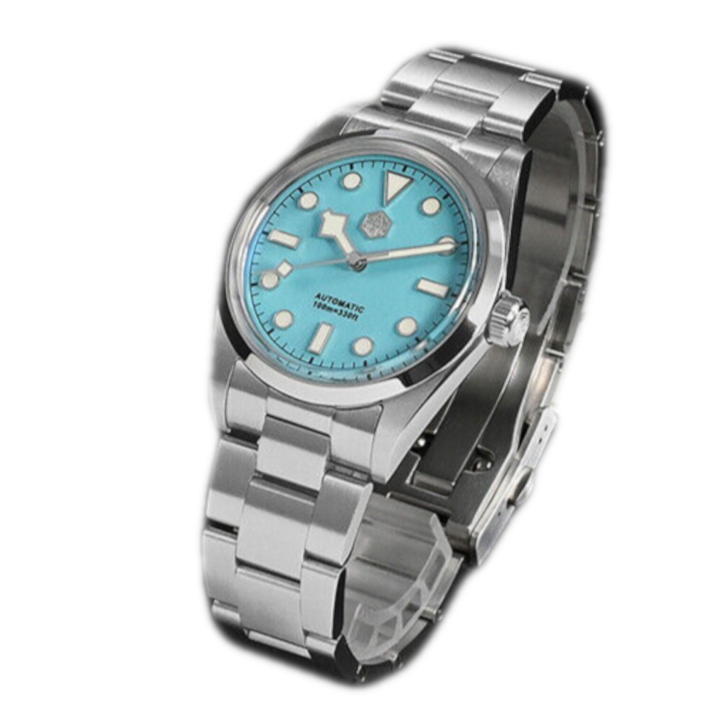 San Martin Diving SN021-G-B2 36mm Automatic Tiffany Blue Dial Diver Watch - Click Image to Close