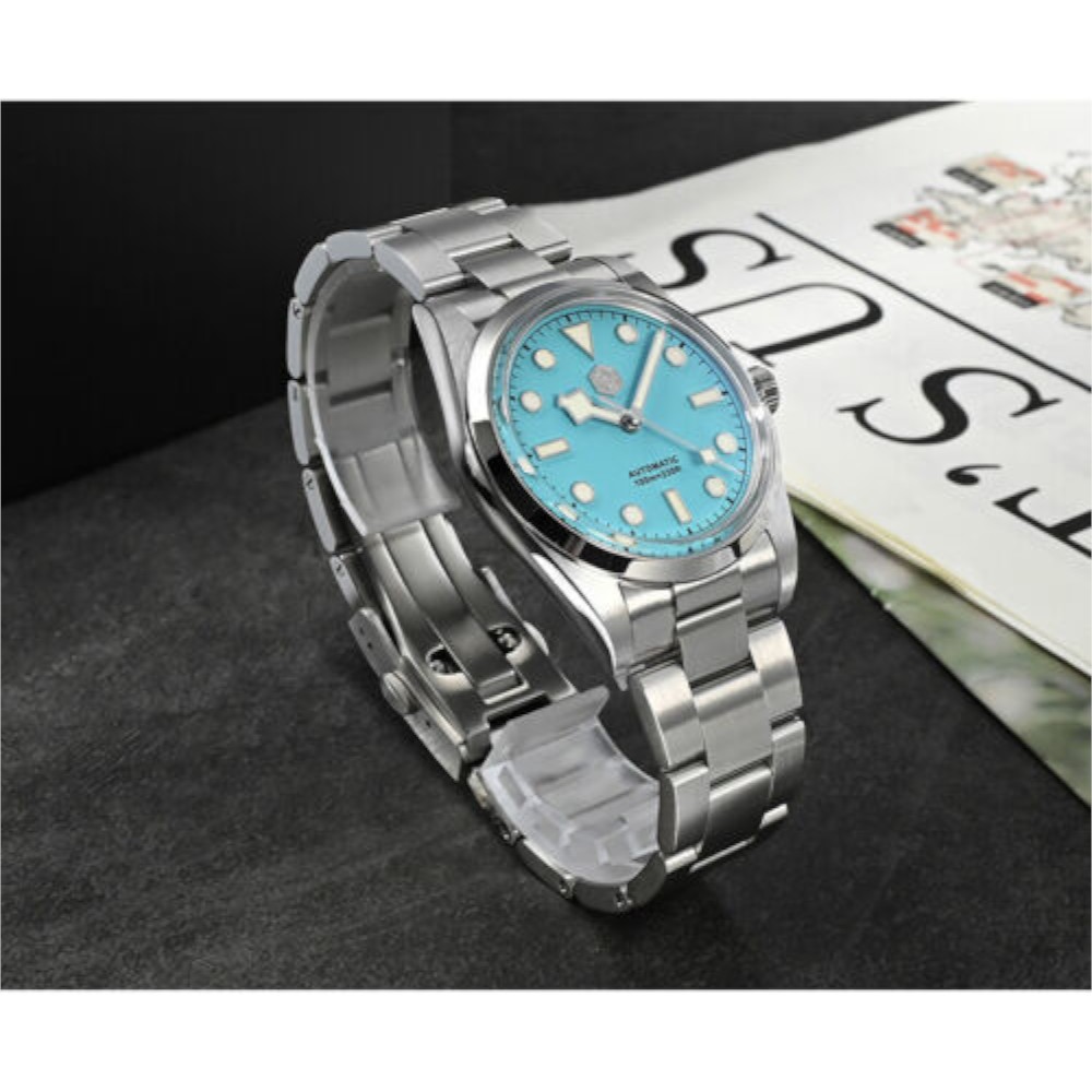 San Martin Diving SN021-G-B2 36mm Automatic Tiffany Blue Dial Diver Watch - Click Image to Close