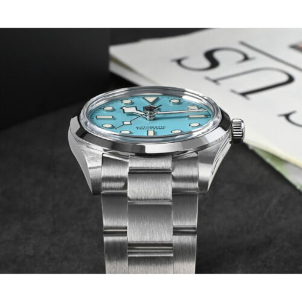 San Martin Diving SN021-G-B2 36mm Automatic Tiffany Blue Dial Diver Watch - Click Image to Close