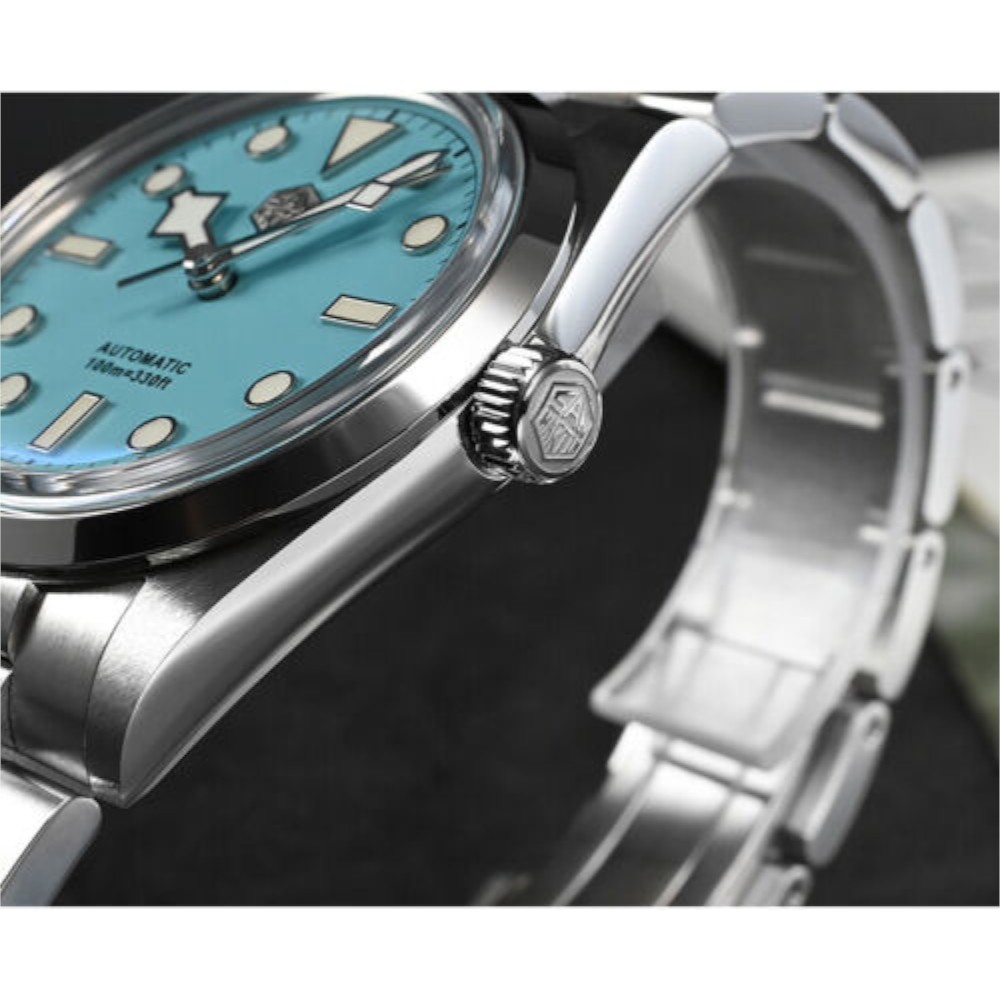 San Martin Diving SN021-G-B2 36mm Automatic Tiffany Blue Dial Diver Watch - Click Image to Close