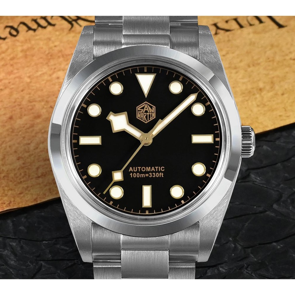 San Martin Diving SN021-G-B3 36mm Automatic Black Dial Diver Watch - Click Image to Close