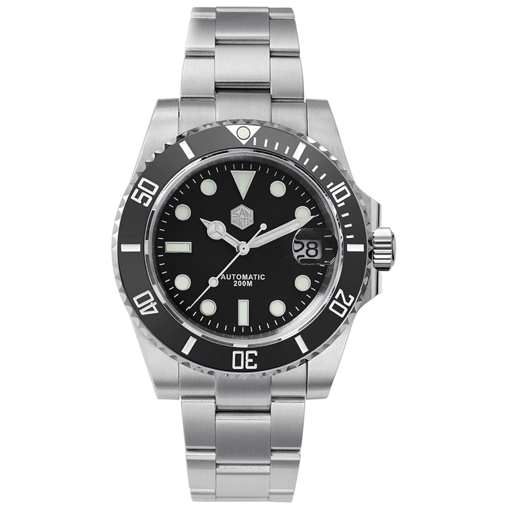 San Martin SN017-G 40.5mm Black Automatic Submariner Diver Watch - Click Image to Close