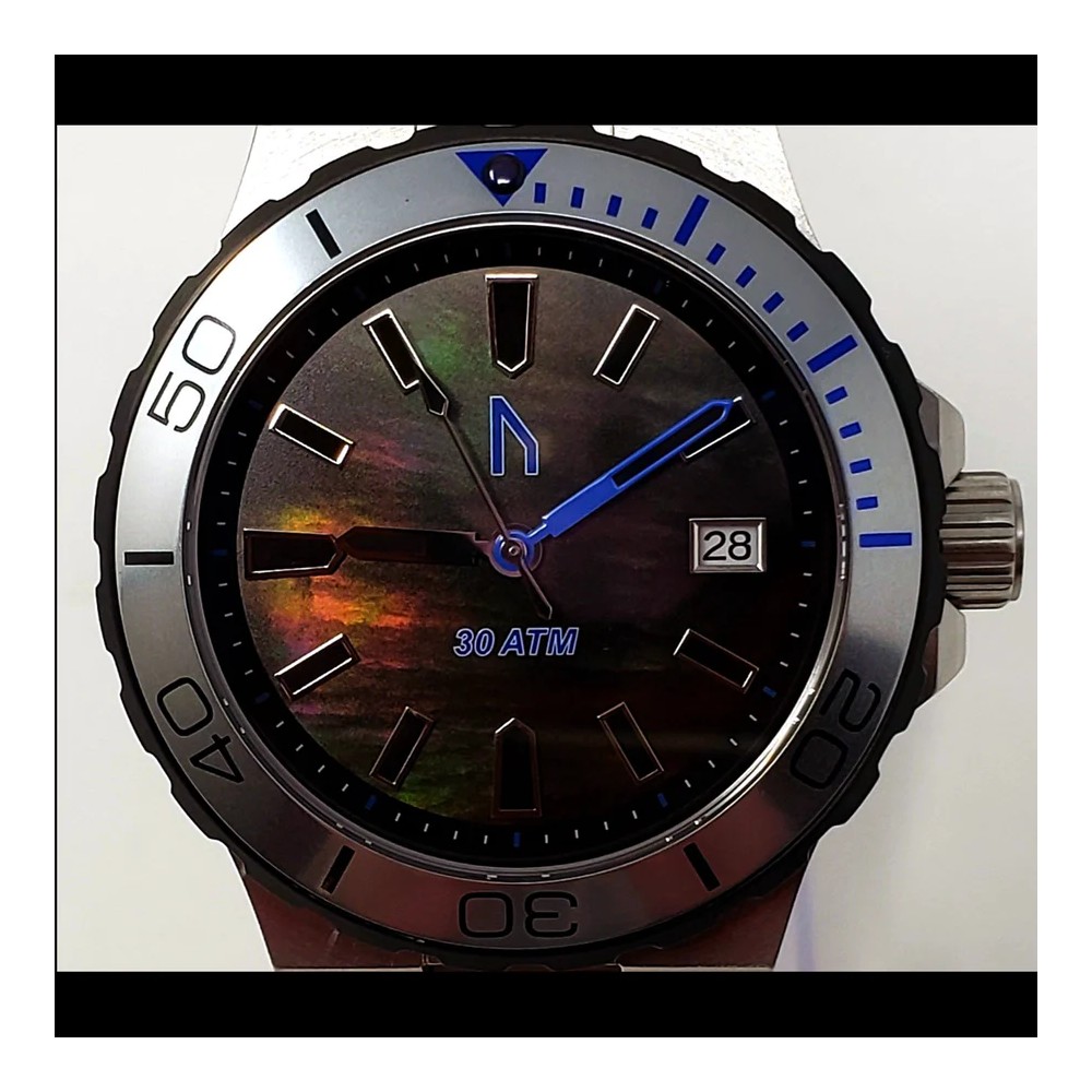 the UGLY watch 300M Diver Black MOP 42mm Automatic Watch WR300 300mDB - Click Image to Close