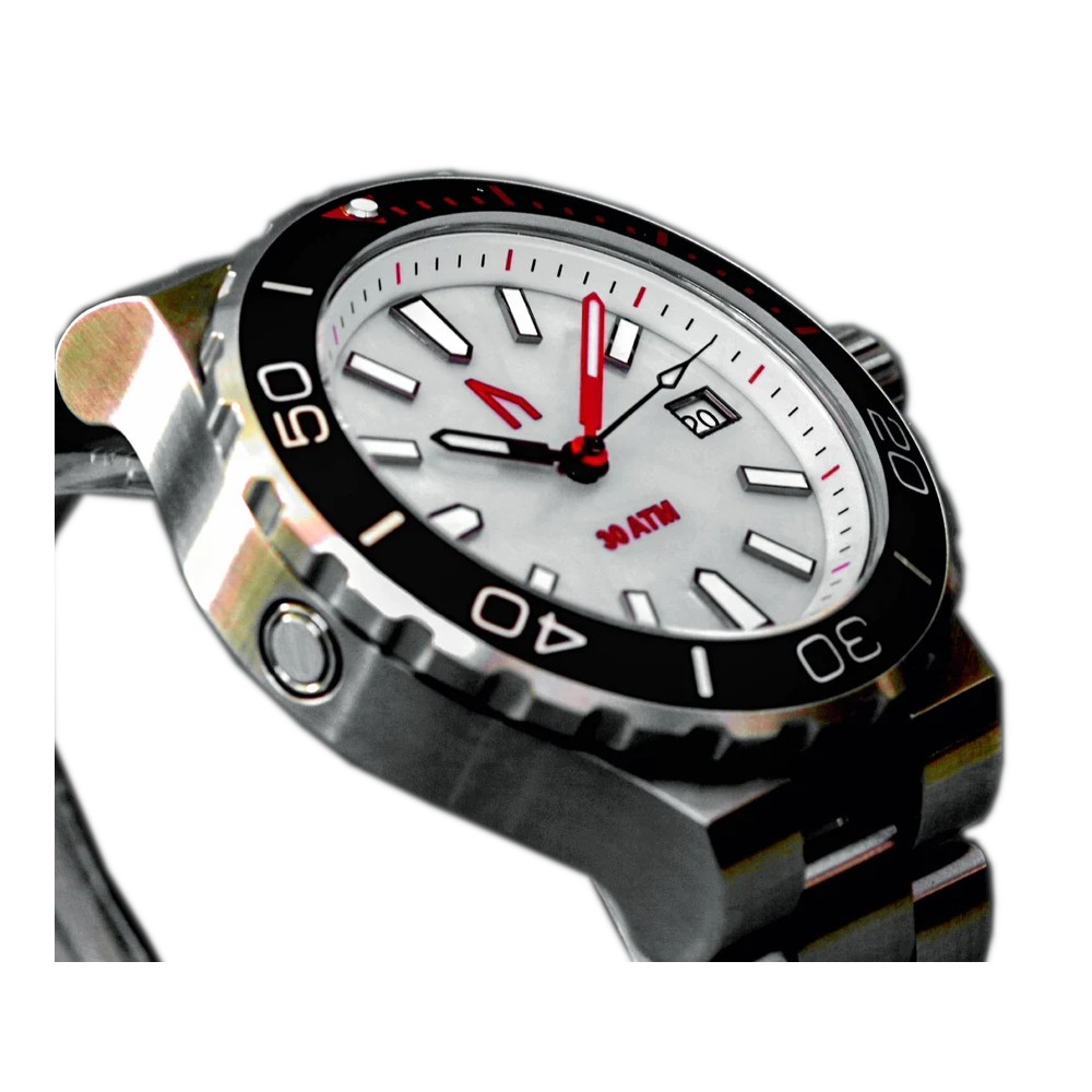 the UGLY watch 300M Diver White MOP 42mm Automatic Watch WR300 300mDW - Click Image to Close