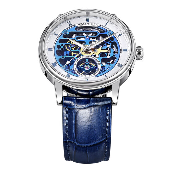 WALDHOFF Capital Royal Automatic Blue Dial 44mm Men's Watch WLD06E - Click Image to Close