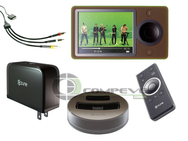Microsoft Zune 30GB (Brown) MP3,Video Player + Audio Video Pack